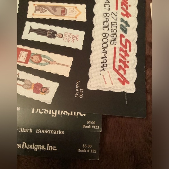 3 Vintage Counted Cross Stitch Book Mark design books, funny,sensitive & nature - Picture 5 of 5
